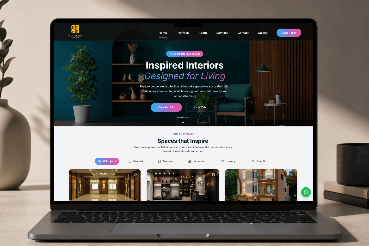 SJ Decors — Interior Design Web — Brand Identity & Web Design by Bloomstack, Bhubaneswar
